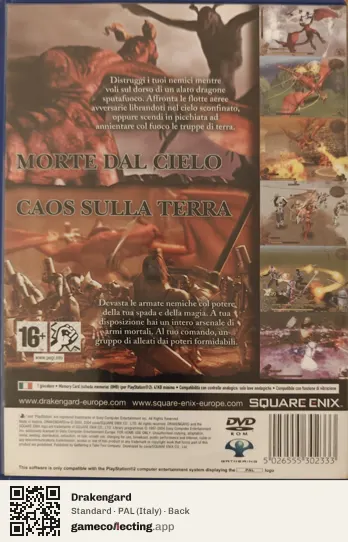 Drakengard PlayStation 2, Italy box back