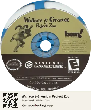 Wallace & Gromit in Project Zoo Nintendo GameCube, NTSC disc