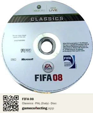 FIFA 08 Xbox 360, PAL disc
