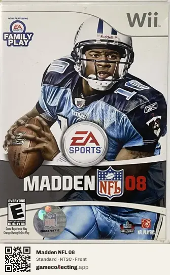 Madden NFL 08 Nintendo Wii, NTSC box front