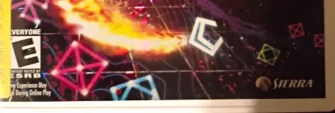 Geometry Wars: Galaxies, the ESRB box on its front