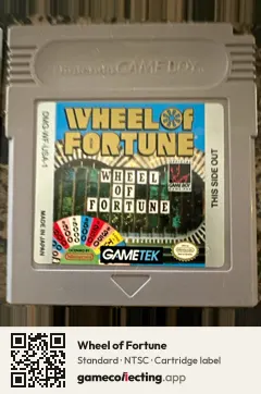 Wheel of Fortune Game Boy, NTSC cartridge label