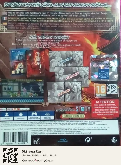 Okinawa Rush PlayStation 4, PAL box back