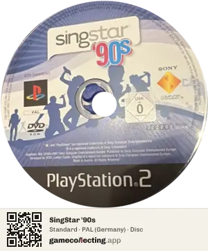 SingStar '90s PlayStation 2, PAL disc