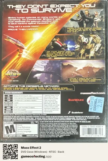 Mass Effect 2 Computer, NTSC box back