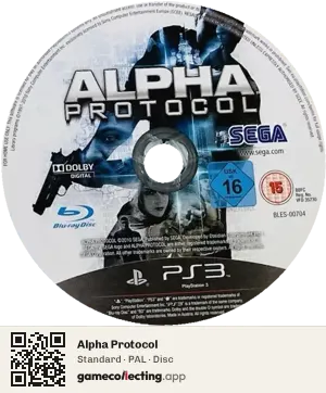 Alpha Protocol PlayStation 3, PAL disc