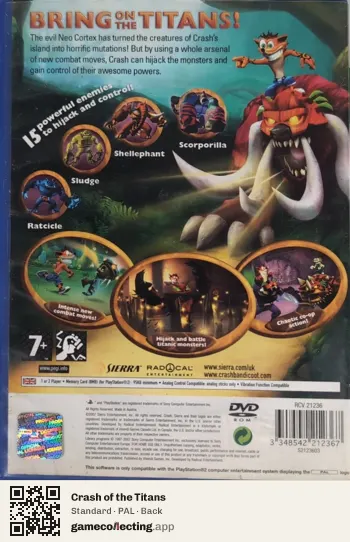 Crash of the Titans PlayStation 2, PAL box back