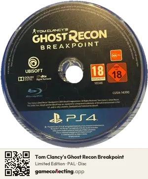 Tom Clancy's Ghost Recon Breakpoint PlayStation 4, PAL disc