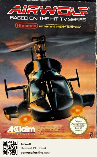 Airwolf Nintendo Entertainment System, PAL box front