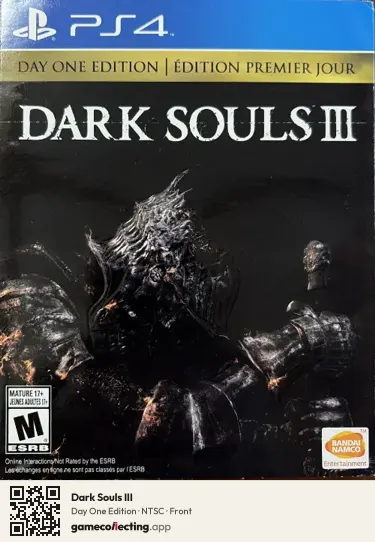Dark Souls III PlayStation 4, NTSC box front