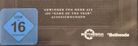 The Elder Scrolls V: Skyrim, the USK square on its front