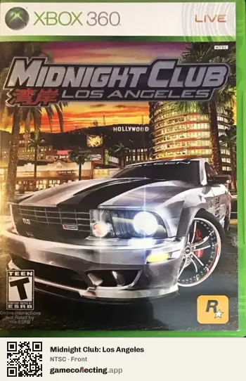 Midnight Club: Los Angeles Xbox 360, NTSC box front