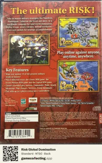 Risk Global Domination PlayStation 2, NTSC box back