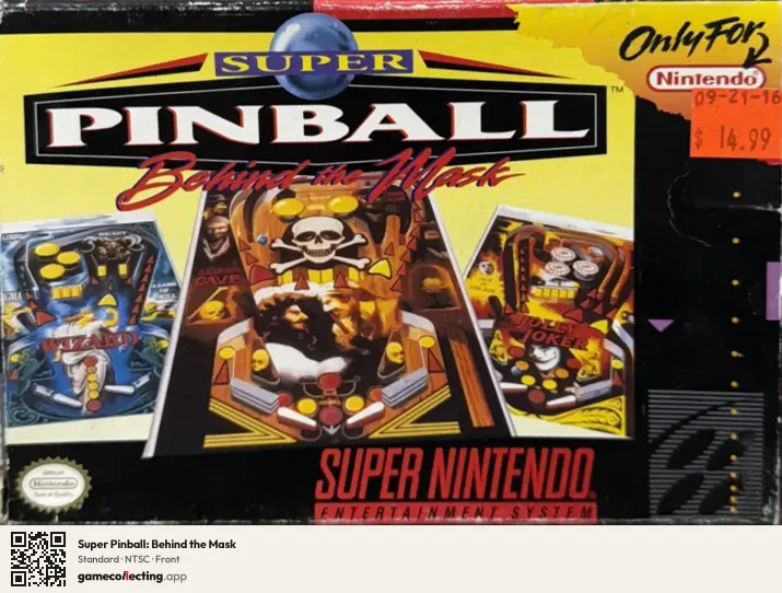 Super Pinball: Behind the Mask Super Nintendo Entertainment System, NTSC box front