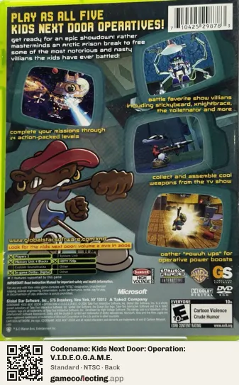 Codename: Kids Next Door: Operation: V.I.D.E.O.G.A.M.E. Xbox, NTSC box back