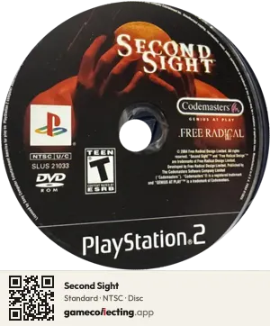 Second Sight PlayStation 2, NTSC disc