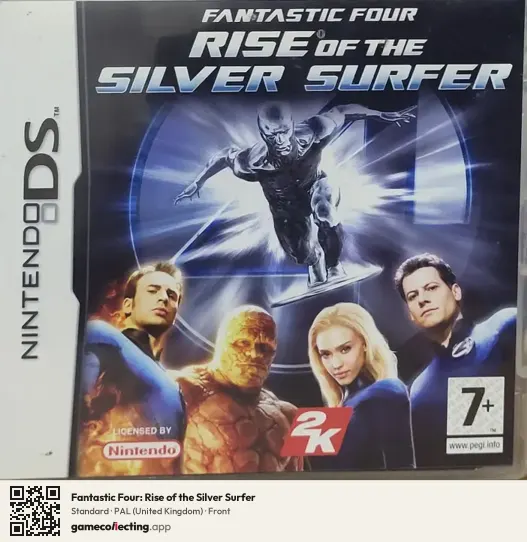 Fantastic Four: Rise of the Silver Surfer Nintendo DS, United Kingdom box front