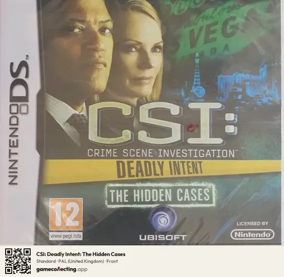 CSI: Deadly Intent: The Hidden Cases Nintendo DS, United Kingdom box front