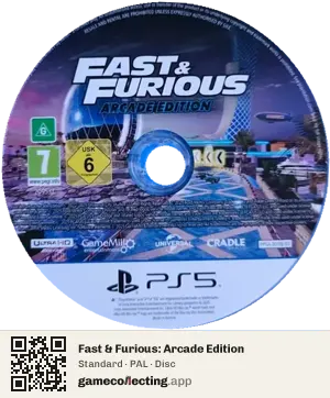 Fast & Furious: Arcade Edition PlayStation 5, PAL disc