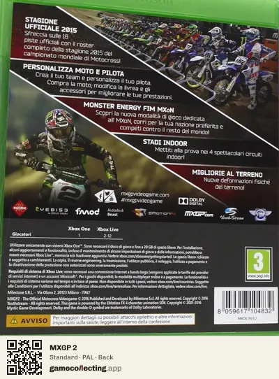 MXGP 2 Xbox One, PAL box back