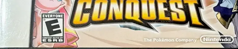 Pokémon Conquest, the ESRB box on its front