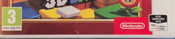 Super Mario 3D Land, the PEGI square on its front