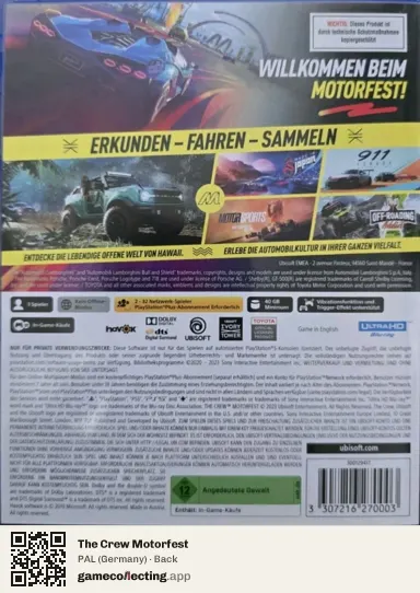 The Crew Motorfest PlayStation 5, Germany box back