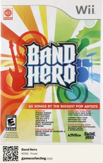 Band Hero Nintendo Wii, NTSC box front