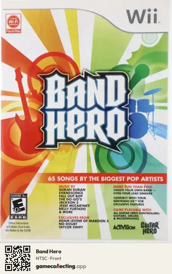 Band Hero Nintendo Wii, NTSC box front