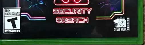 Five Nights at Freddy's: Security Breach, the ESRB box on its front
