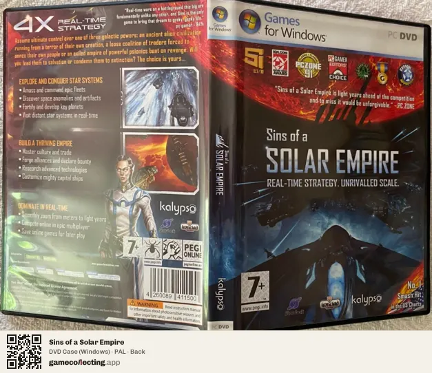 Sins of a Solar Empire Computer, PAL box back
