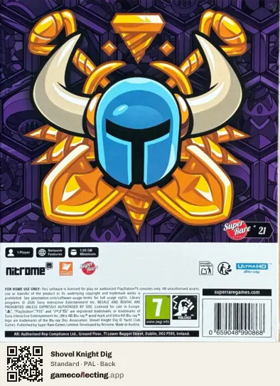 Shovel Knight Dig PlayStation 5, PAL box back