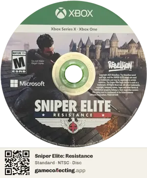 Sniper Elite: Resistance Xbox Series X, NTSC disc