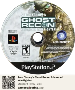 Tom Clancy's Ghost Recon Advanced Warfighter PlayStation 2, NTSC disc