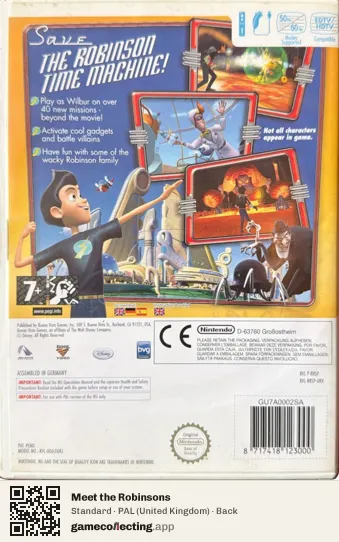 Meet the Robinsons Nintendo Wii, United Kingdom box back