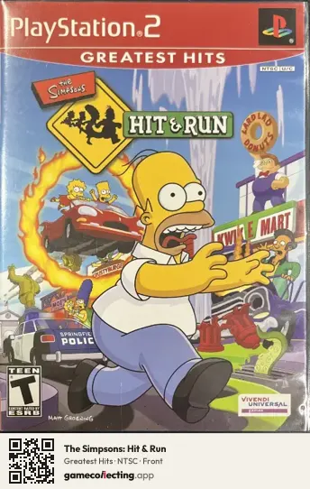 The Simpsons: Hit & Run PlayStation 2, NTSC box front