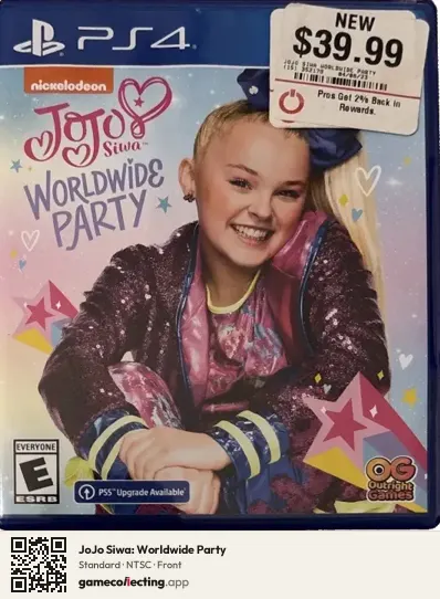 JoJo Siwa: Worldwide Party PlayStation 4, NTSC box front