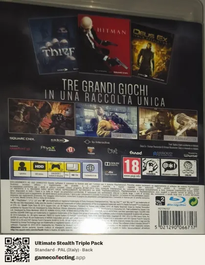 Ultimate Stealth Triple Pack PlayStation 3, Italy box back