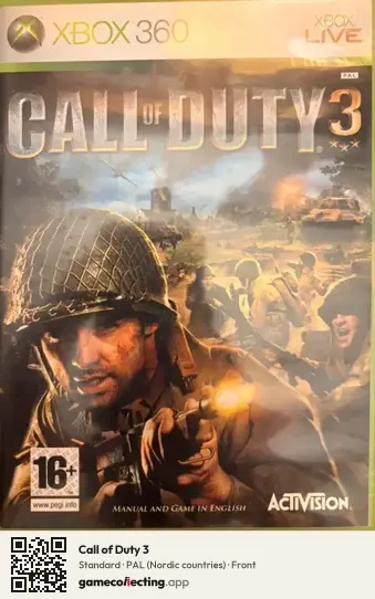 Call of Duty 3 Xbox 360, Nordic countries box front