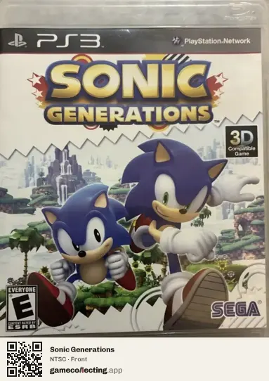 Sonic Generations PlayStation 3, NTSC box front