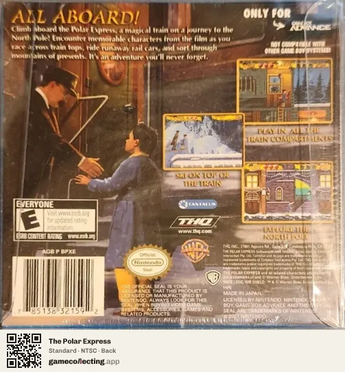 The Polar Express Game Boy Advance, NTSC box back