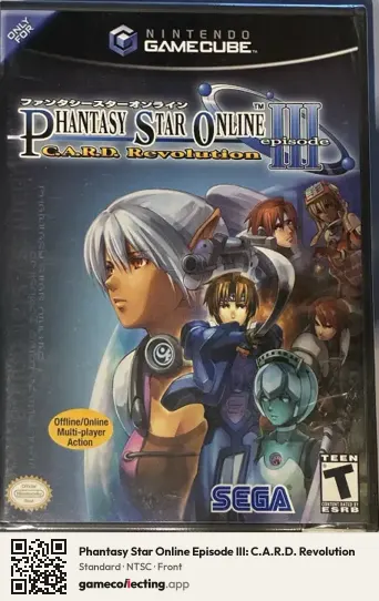 Phantasy Star Online Episode III: C.A.R.D. Revolution Nintendo GameCube, NTSC box front