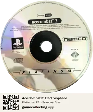 Ace Combat 3: Electrosphere PlayStation, PAL disc