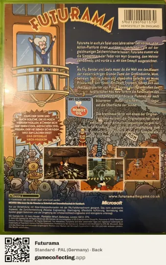 Futurama Xbox, Germany box back
