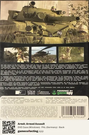 ArmA: Armed Assault Computer, Germany box back