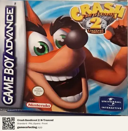 Crash Bandicoot 2: N-Tranced Game Boy Advance, Spain box front
