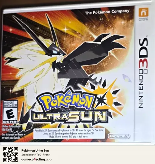 Pokémon Ultra Sun Nintendo 3DS, NTSC box front
