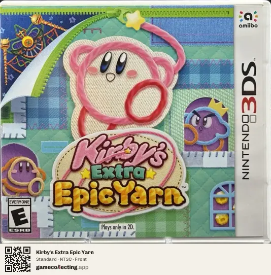 Kirby's Extra Epic Yarn Nintendo 3DS, NTSC box front