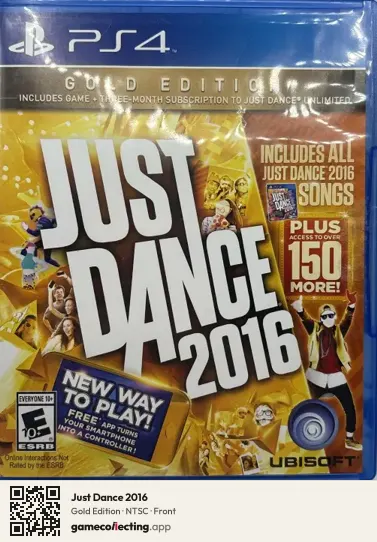 Just Dance 2016 PlayStation 4, NTSC box front