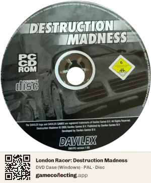 London Racer: Destruction Madness Computer, PAL disc